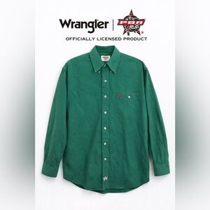 Wrangler PBR Button Down Shirt Official Licensed Rodeo 100% Cotton Size M